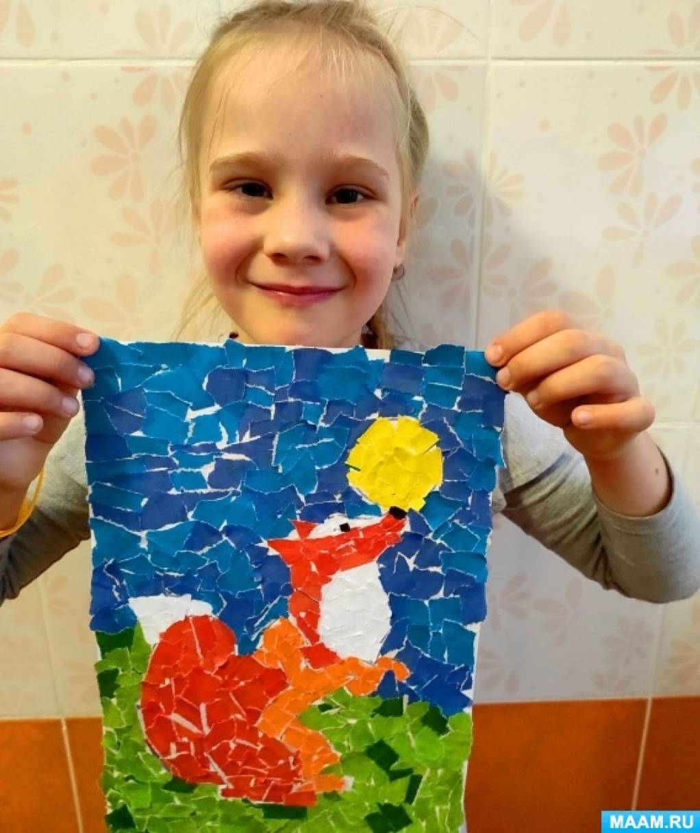 Мозаика из бумаги - мастер класс для малышей в Москве и области заказать