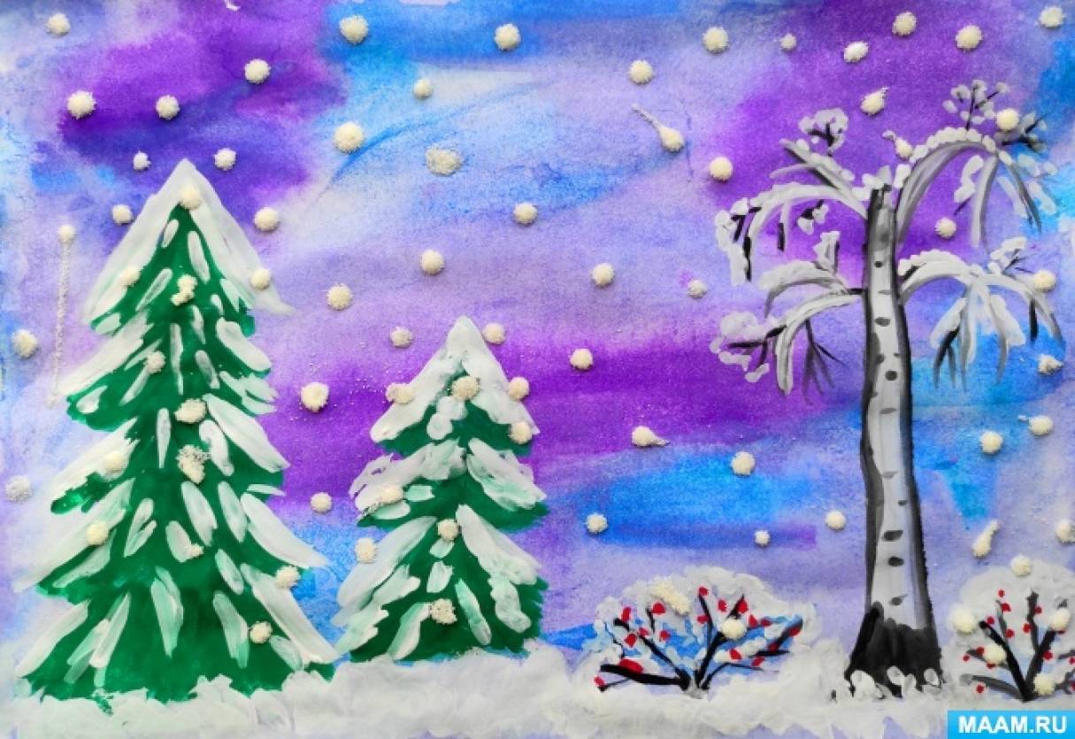 Зимние раскраски для мальчиков Зимний лес