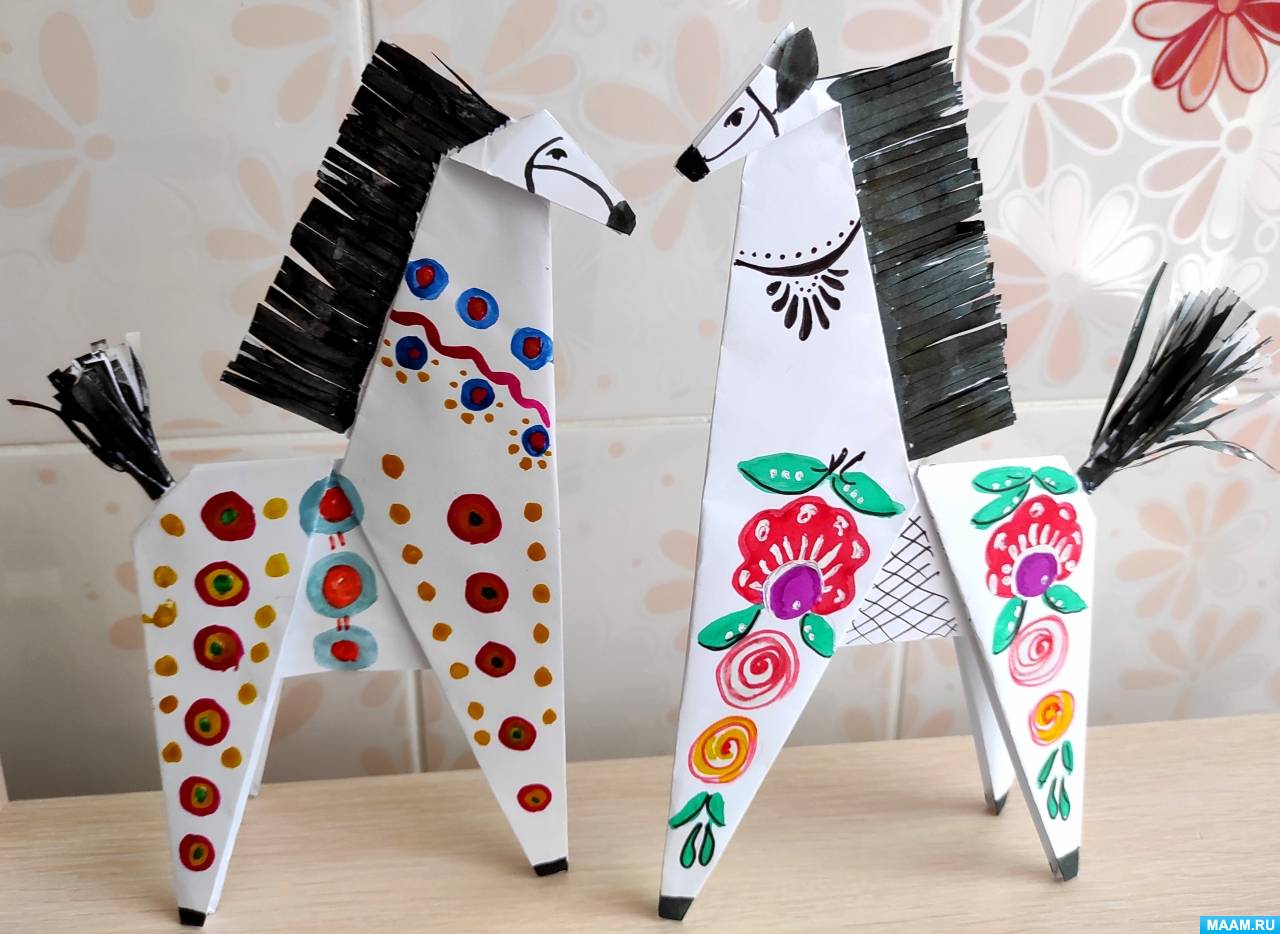 Оригами лошадь из бумаги » Дизайн & Декор своими руками