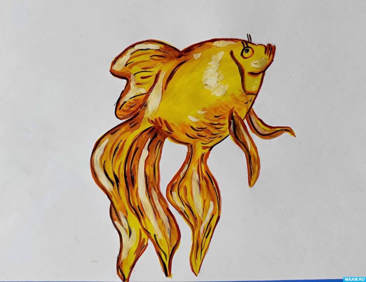 Золотая рыбка из бумаги: схемы, шаблоны и трафареты