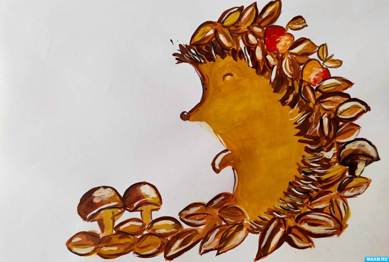 Поделки на праздники Пошаговая инструкция как сделать ежика с яблоком из пластилина