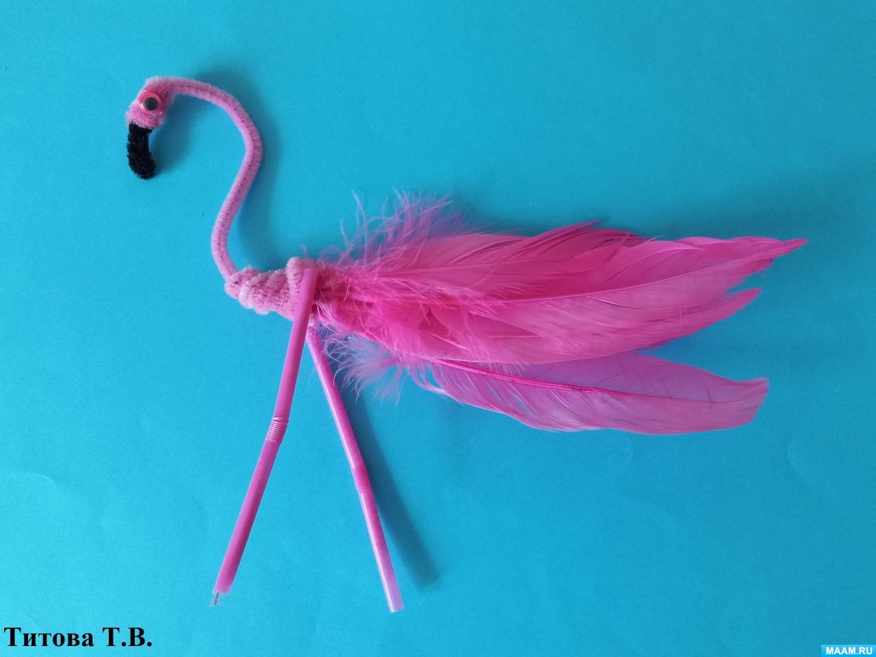 Фламинго, набор для изготовления броши из бусин и бисера 6х6см 16цв Брошь AA