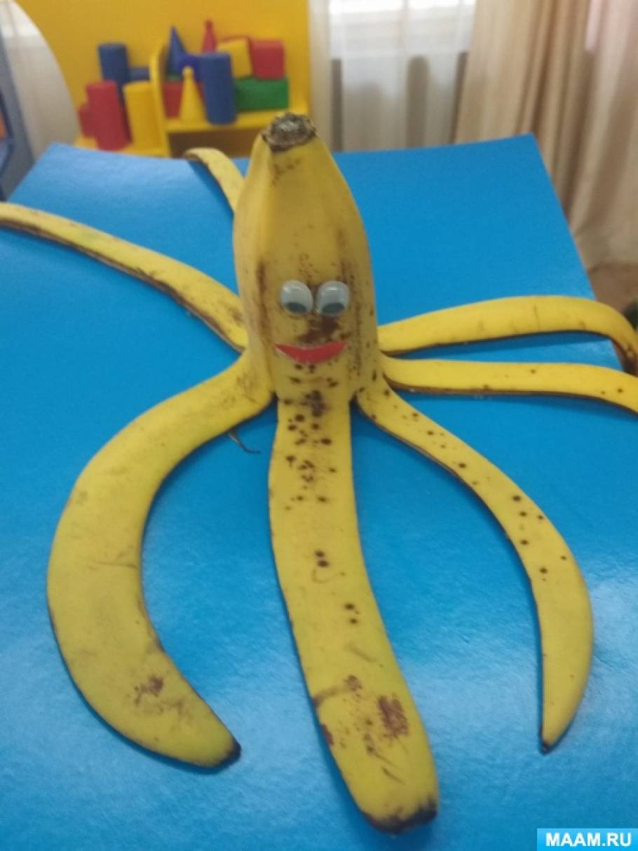 Бананы из бумаги: поделки в разных техниках
