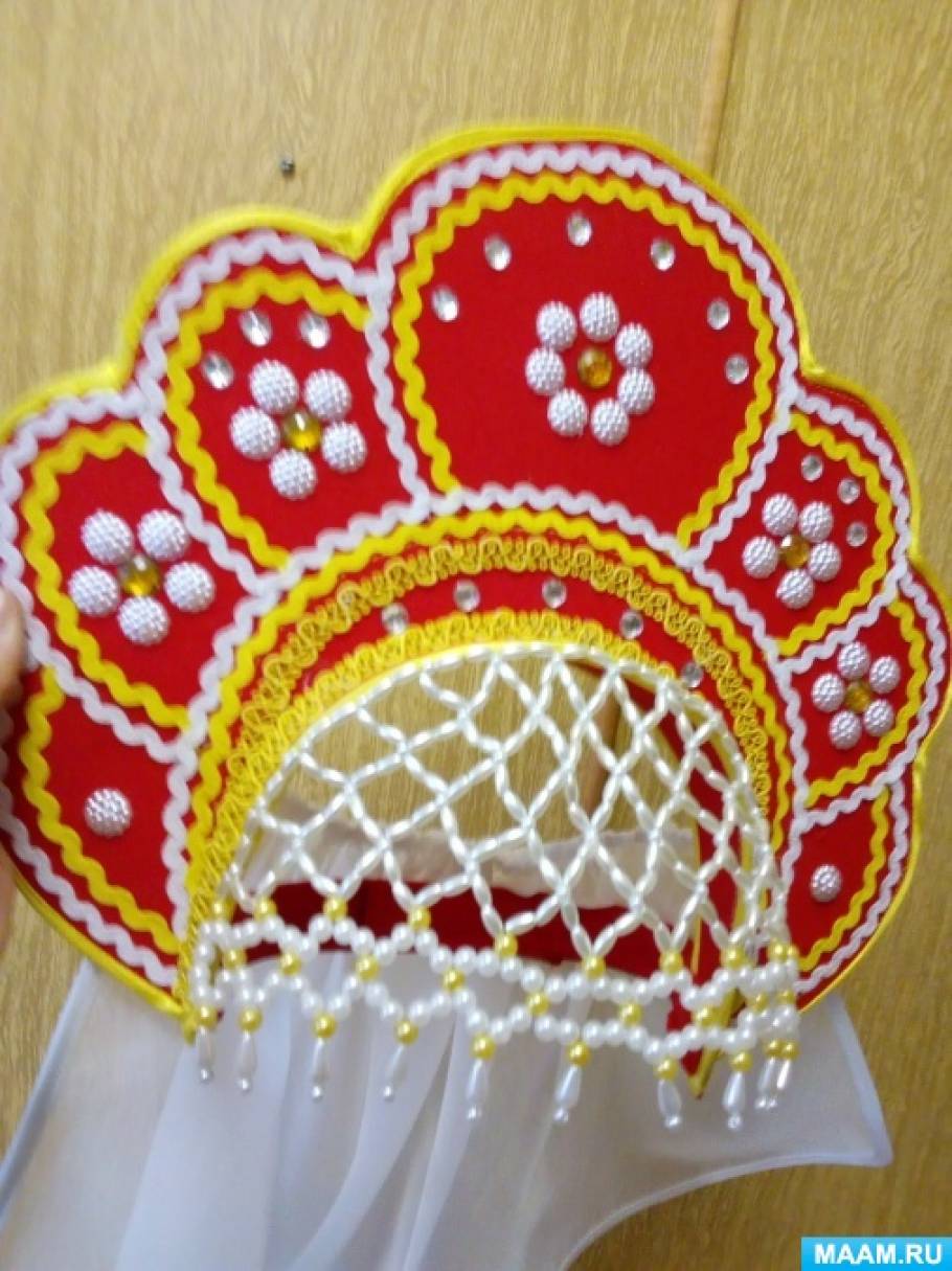 Кокошник своими руками из картона: традиционный головной убор к праздникам