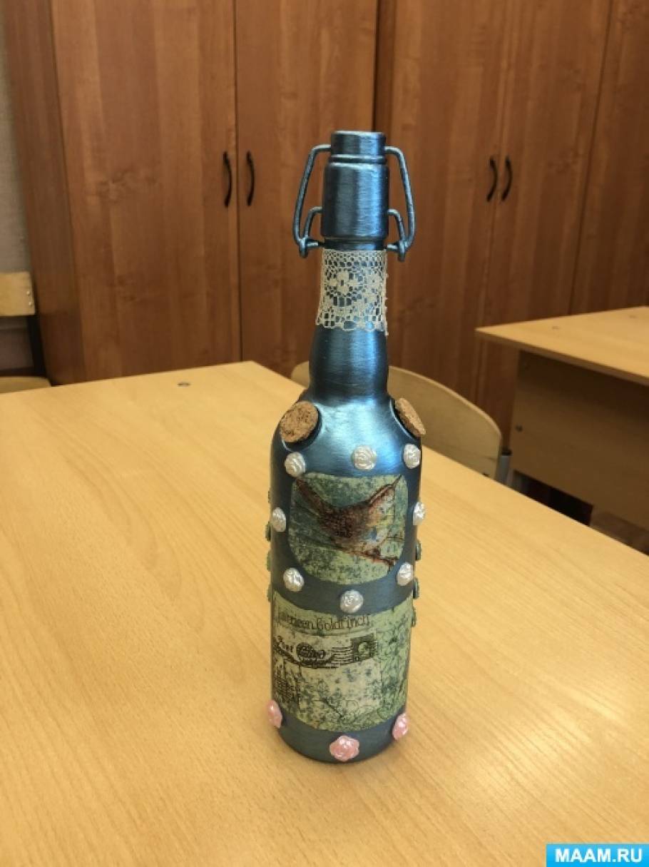 Декор бутылки в морском стиле своими руками в пошаговом мастер-классе