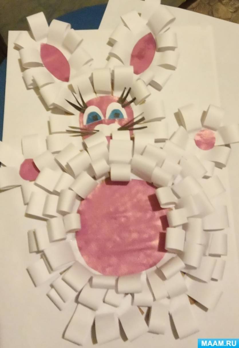 Простой кролик из бумаги для детей