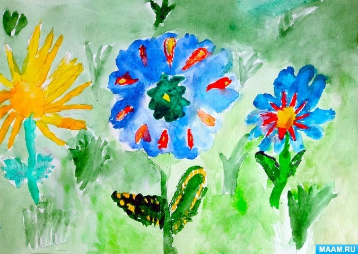 Рисование весенние цветы старшая группа. Рисование разноцветная Страна в подготовительной группе рисунки. Разноцветная Страна рисование в подготовительной группе. Весенний рисунок в садик.