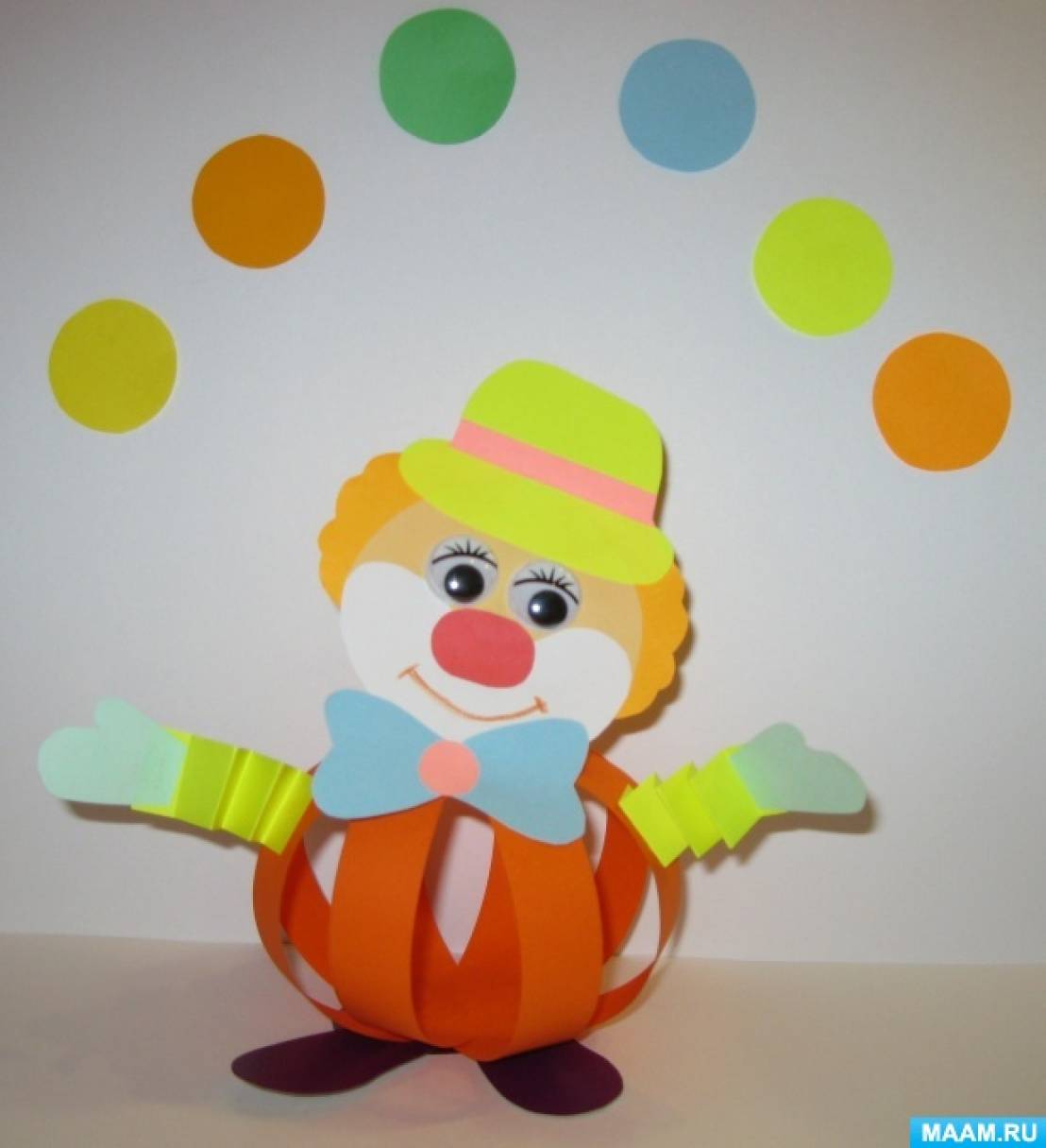 Клоун из бумаги на 1 апреля – интерактивная детская поделка