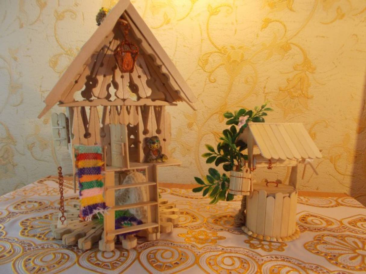 Деревянный домик из палочек!!! Wooden house of sticks !!!