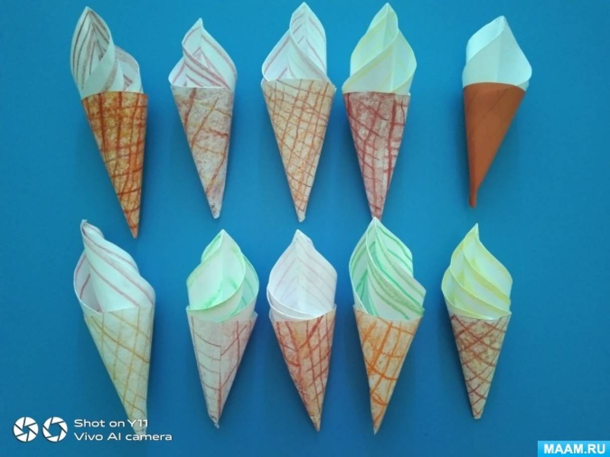 Дети сети Оригами с детьми, Мороженое 