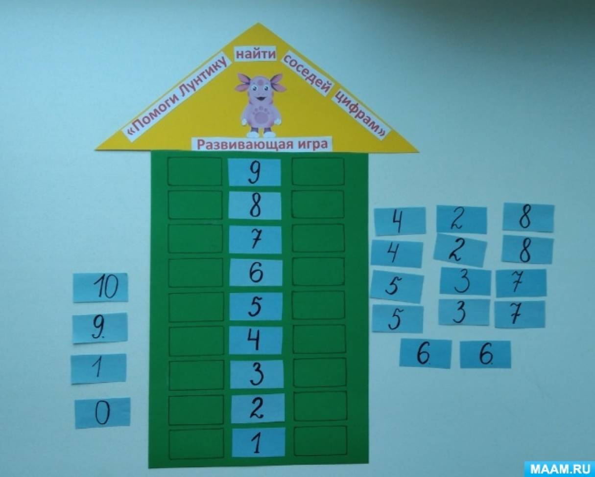 Мастер-класс по созданию развивающей игры по ФЭМП «Помоги Лунтику найти  соседей цифрам» в технике аппликации (15 фото). Воспитателям детских садов,  школьным учителям и педагогам - Маам.ру