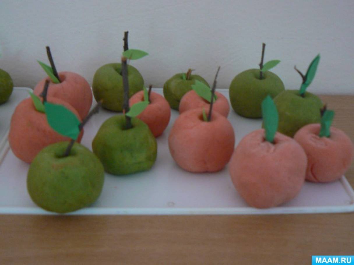 Конспект занятия по лепке «Яблоки на тарелке»