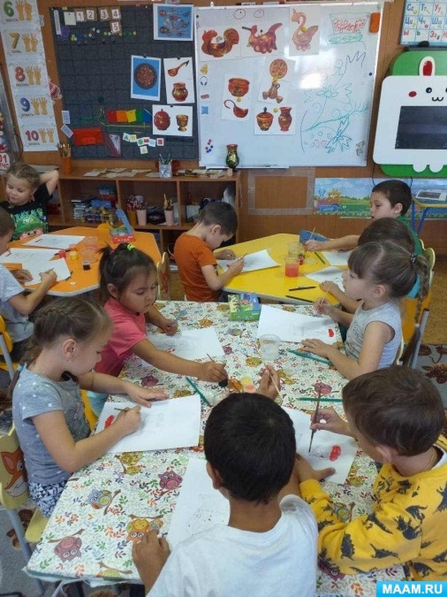 Конспект занятия по рисованию Хохломская роспись для детей старшей группы