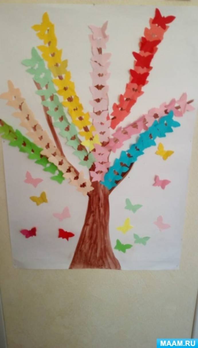 Поделка дерево из цветной бумаги