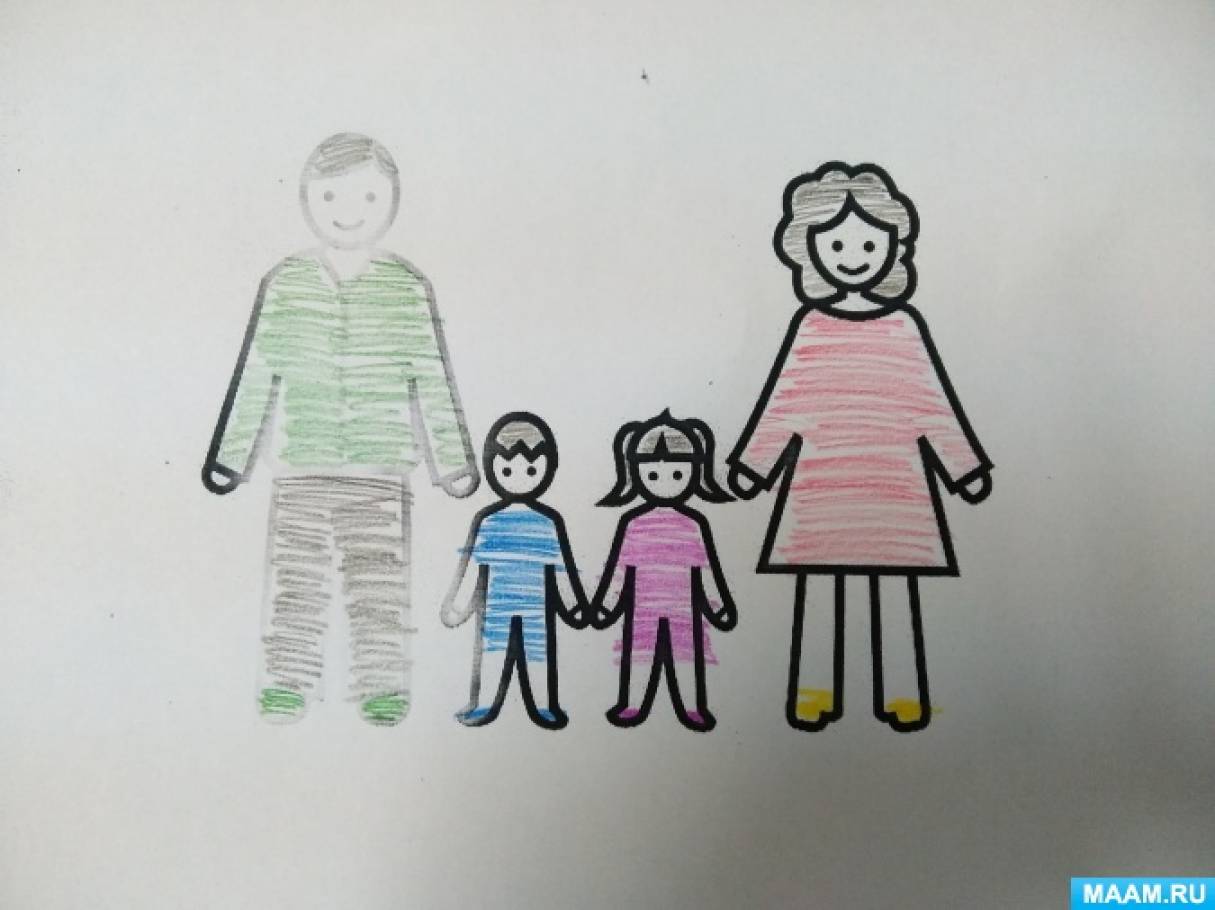 Раскраска моя семья для детей