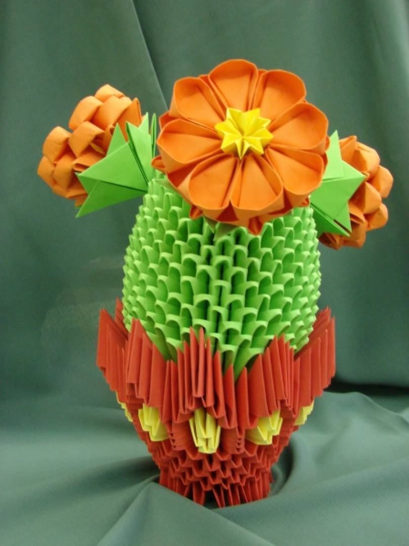 Декоративная корзинка оригами
