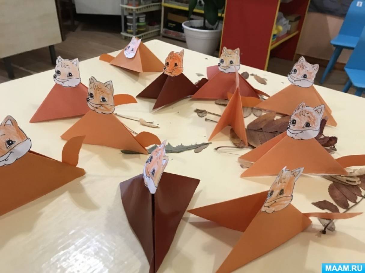 Оригами лиса из бумаги origami paper fox на Поделки Самоделки