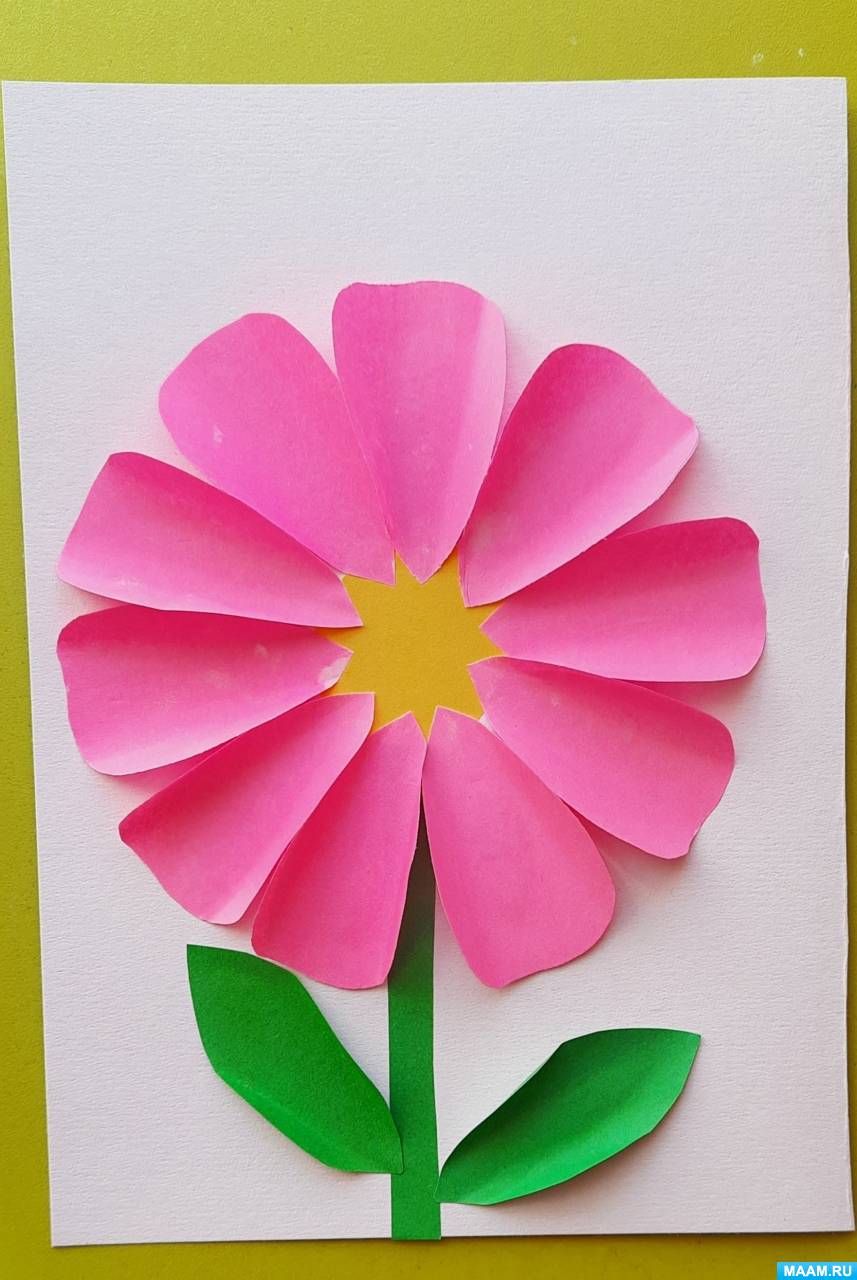 Аппликация ваза с цветами из цветной бумаги, своими руками