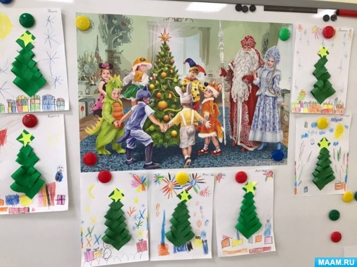 Новогодняя открытка елочка для детей (51 фото) » рисунки для срисовки на вороковский.рф