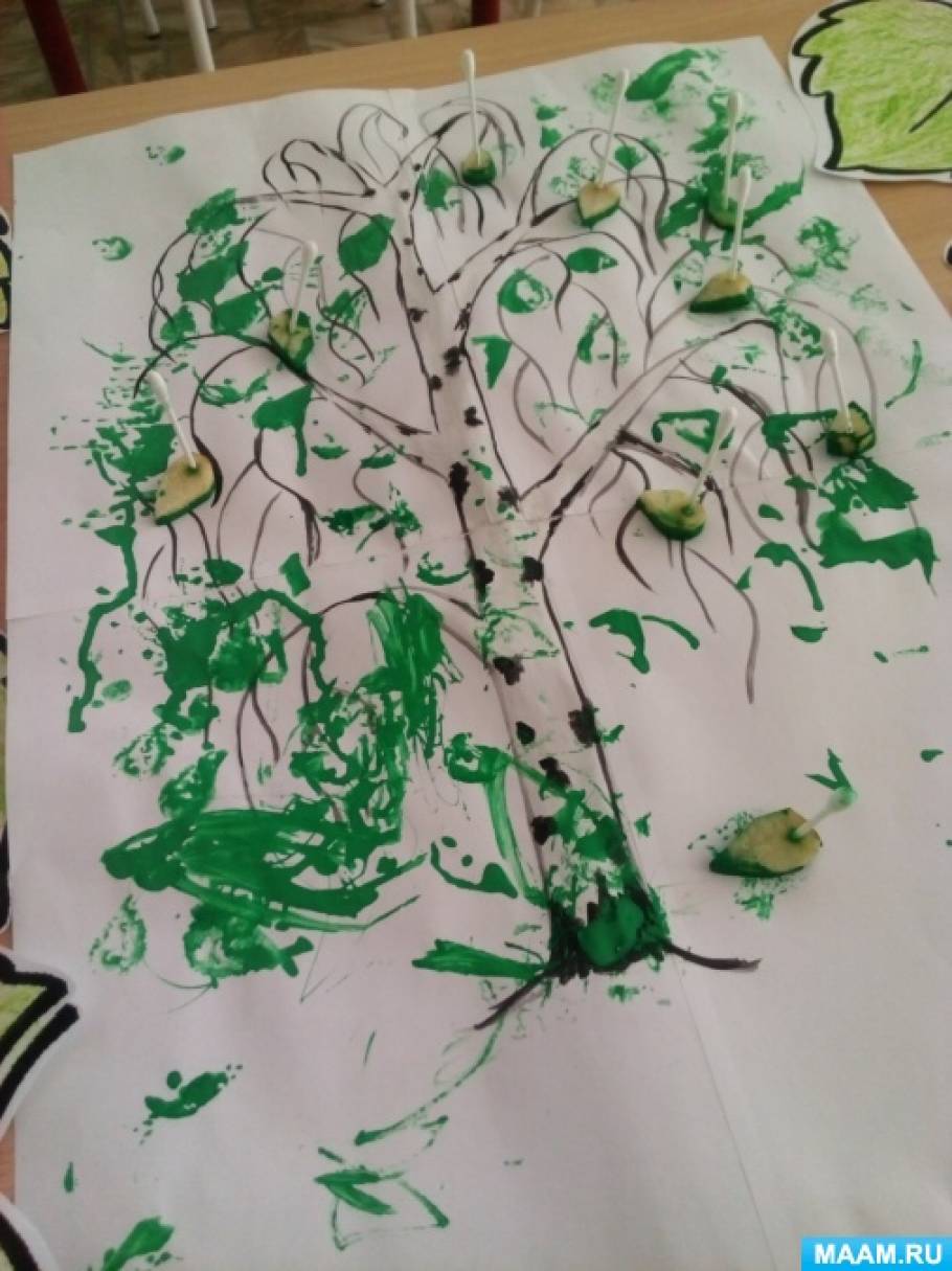 Как нарисовать дерево поэтапно.