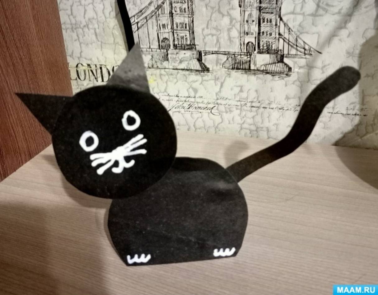 Поделки на Хэллоуин. Черный кот из пластики. Мастер-класс с пошаговыми фото