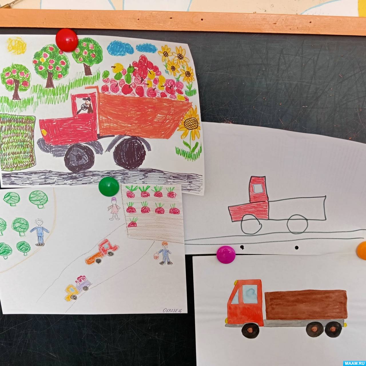 Как нарисовать грузовую бортовую машину — Все для детского сада