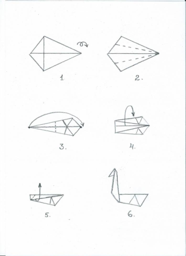 Оригами для детей. Лебедь. Мастер-класс с пошаговыми фото