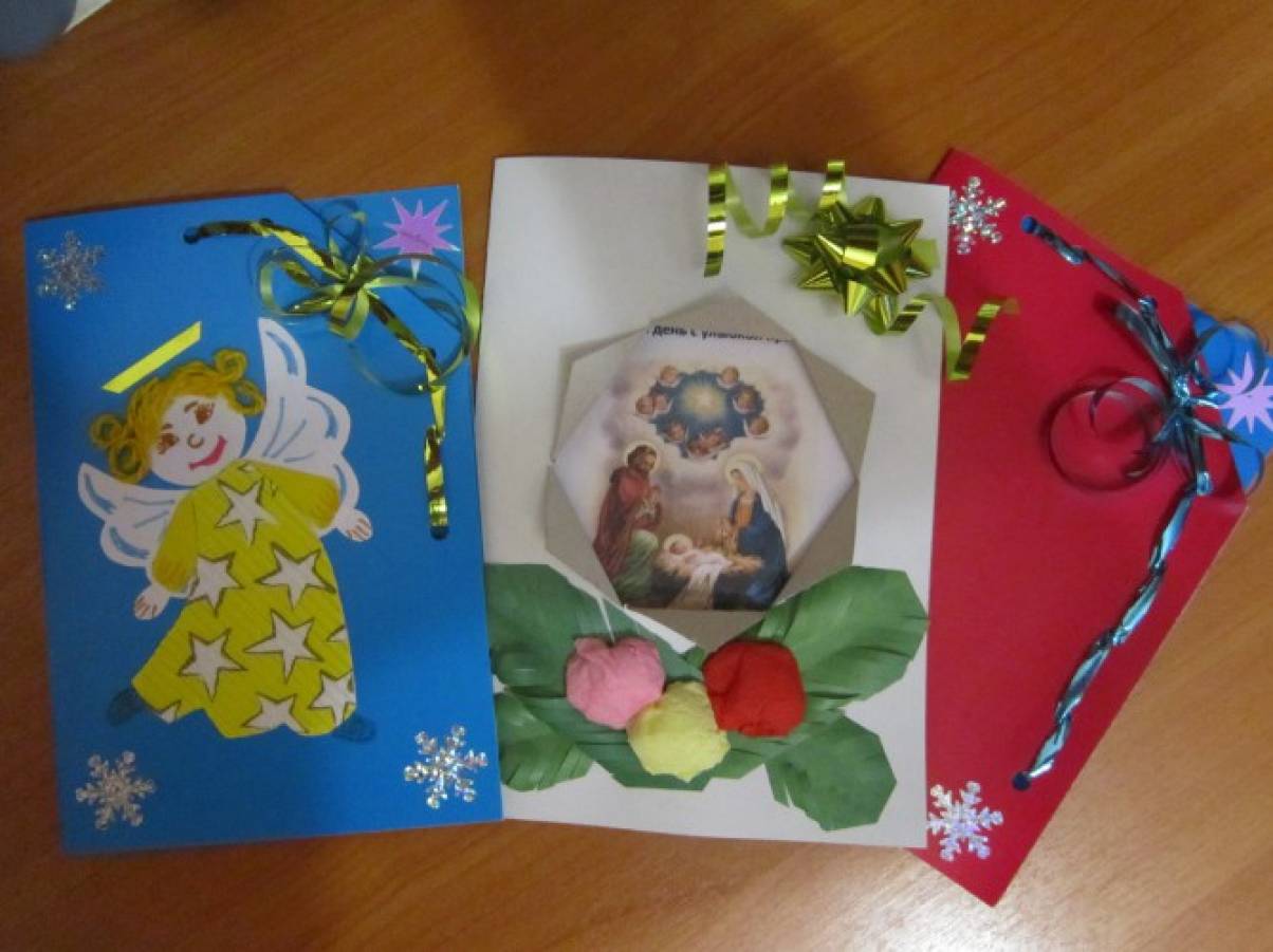 Рождественские открытки для детей своими руками - 42 фото