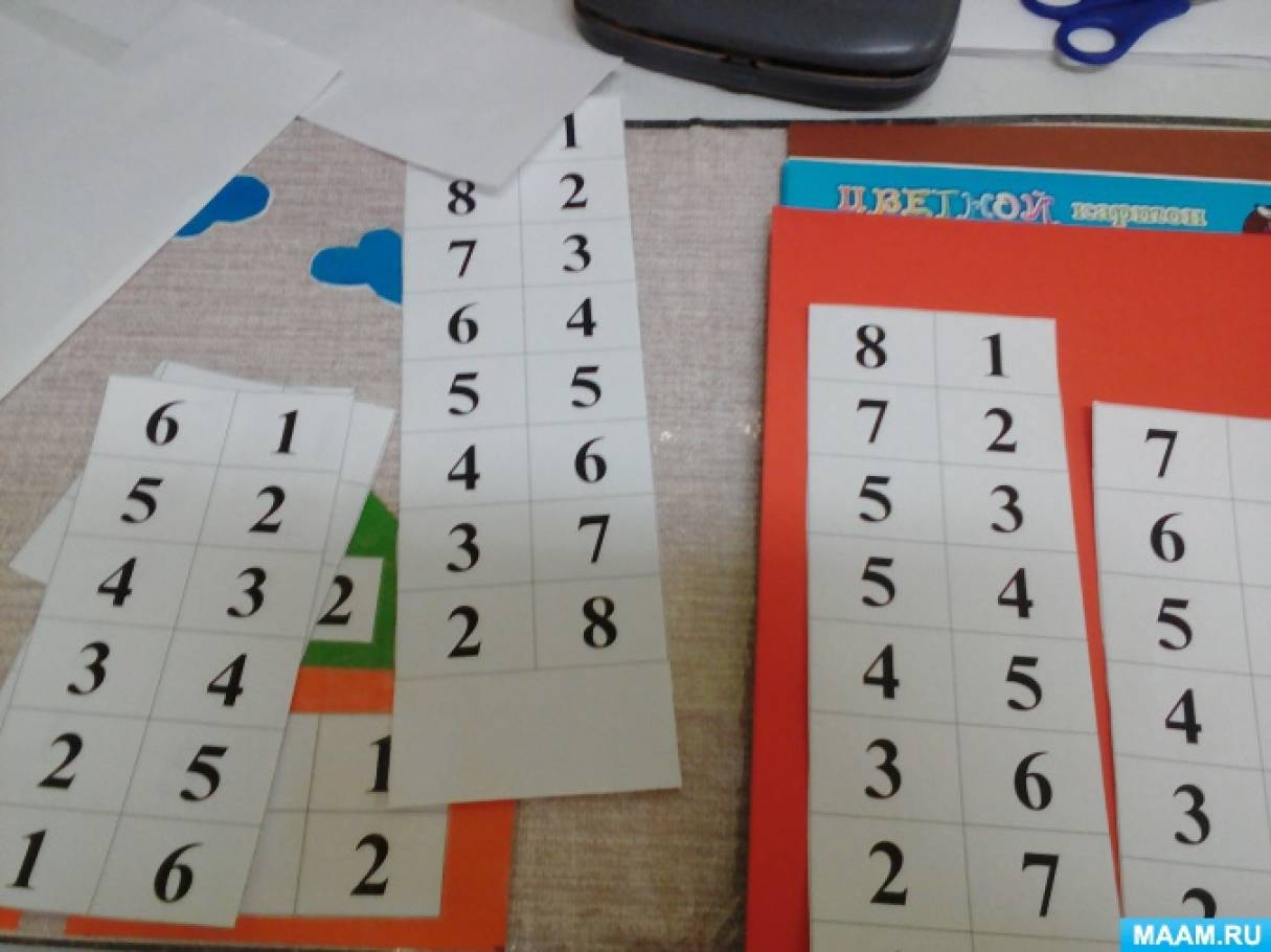 На столе лежат 10 карточек на которых написаны числа от 1 до 10 составным