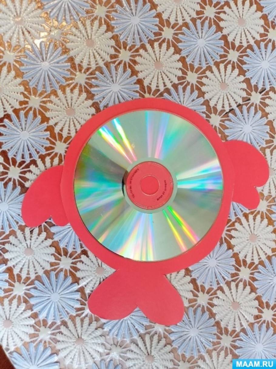 Делаем «золотую» рыбку из cd-диска