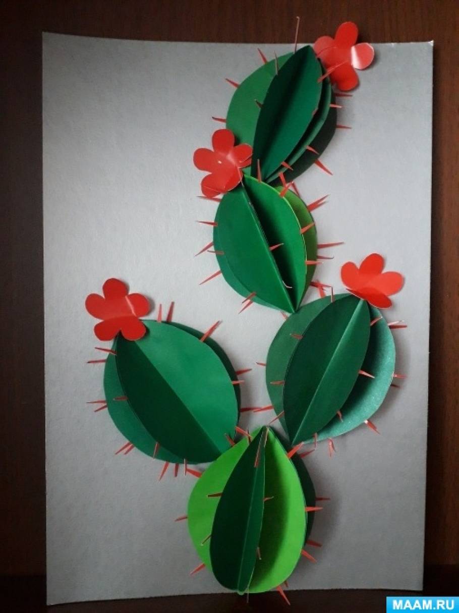 Мастерим 3D кактус из бумаги