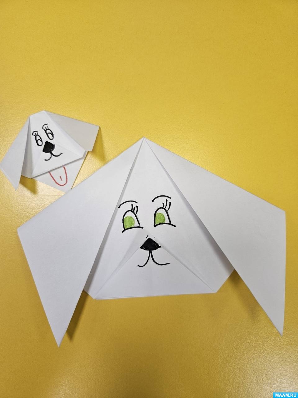 Конспект занятия по конструированию из бумаги (оригами) в подготовительной группе: «Собачка»