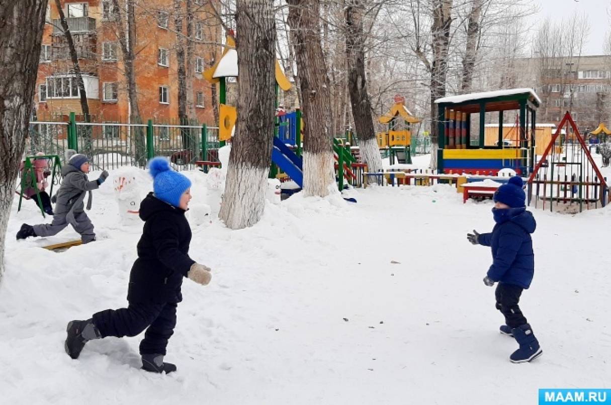 Фотоотчёт «Зимние забавы на участке» в подготовительной группе (20 фото).  Воспитателям детских садов, школьным учителям и педагогам - Маам.ру