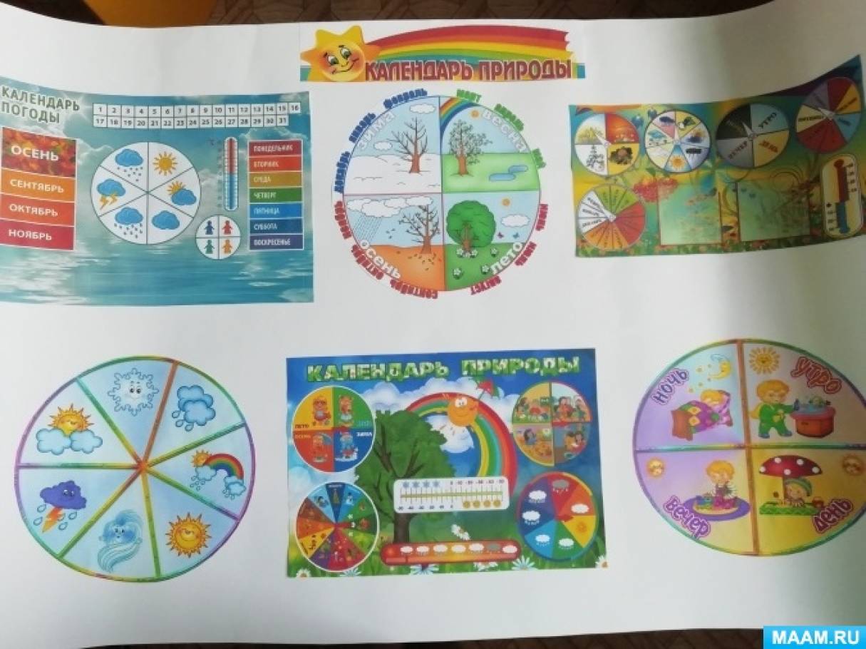 Календари природы и погоды для обучения детей