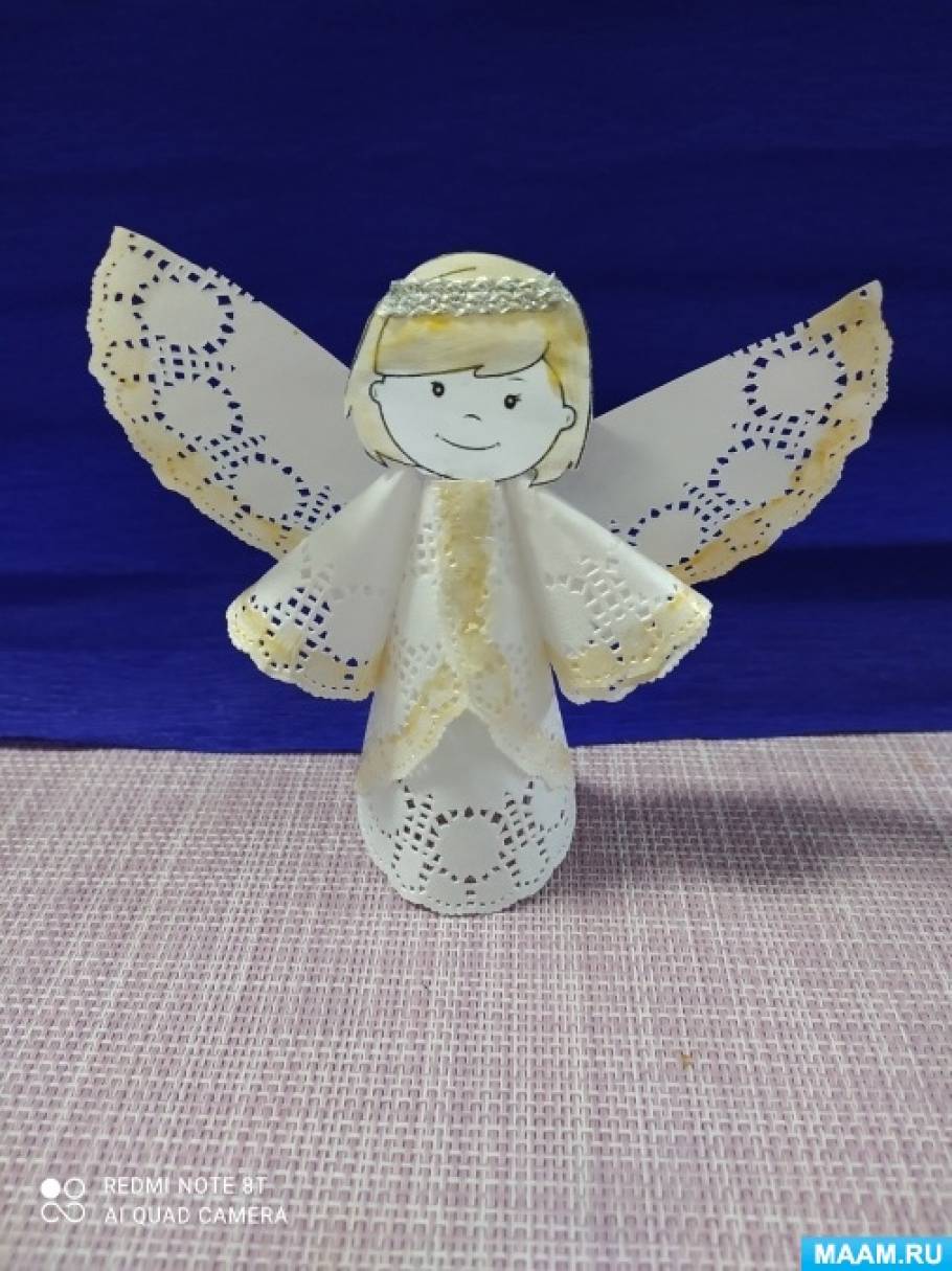 Рождественский декор своими руками: делаем ангела из бумажных салфеток