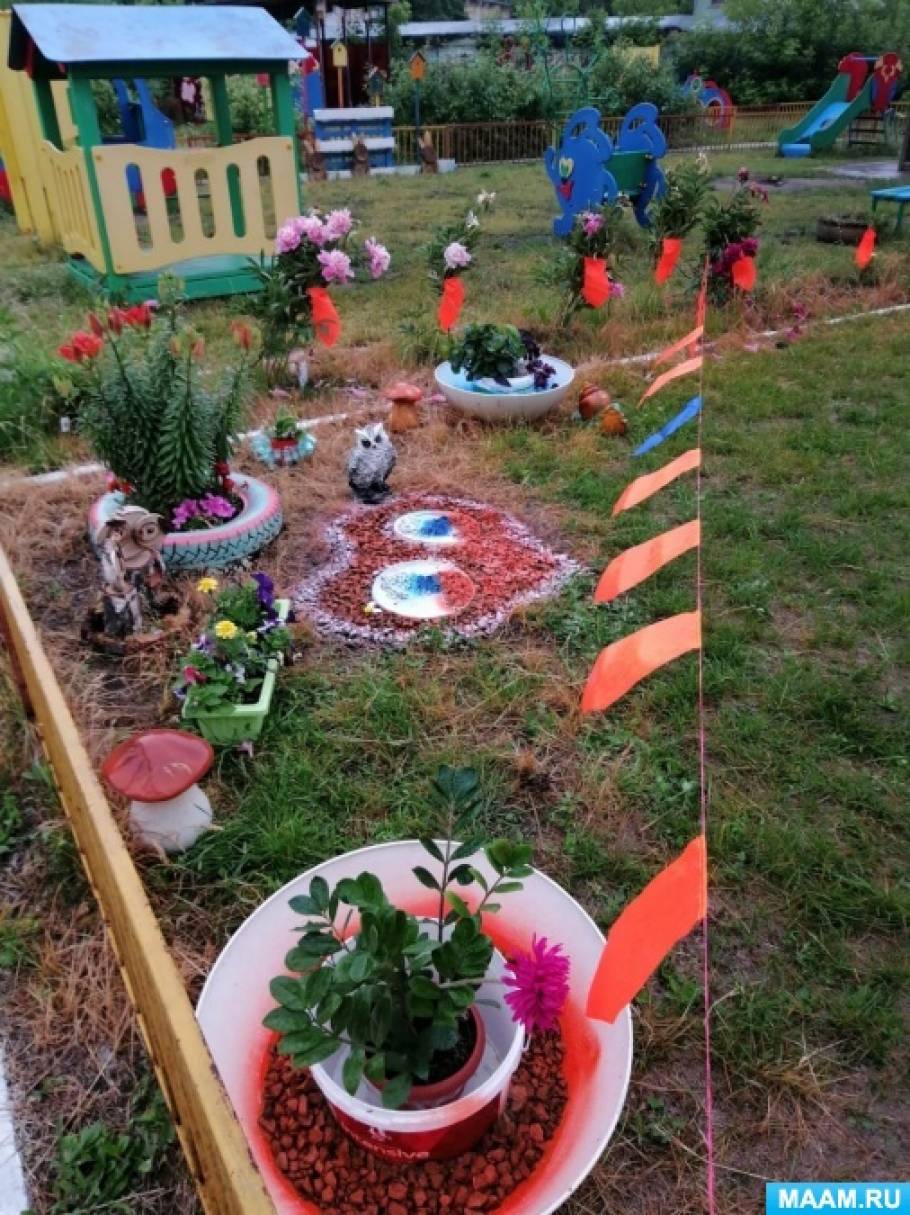 Цветочные клумбы для детского сада своими руками. Оформление клумб своими руками в детском саду