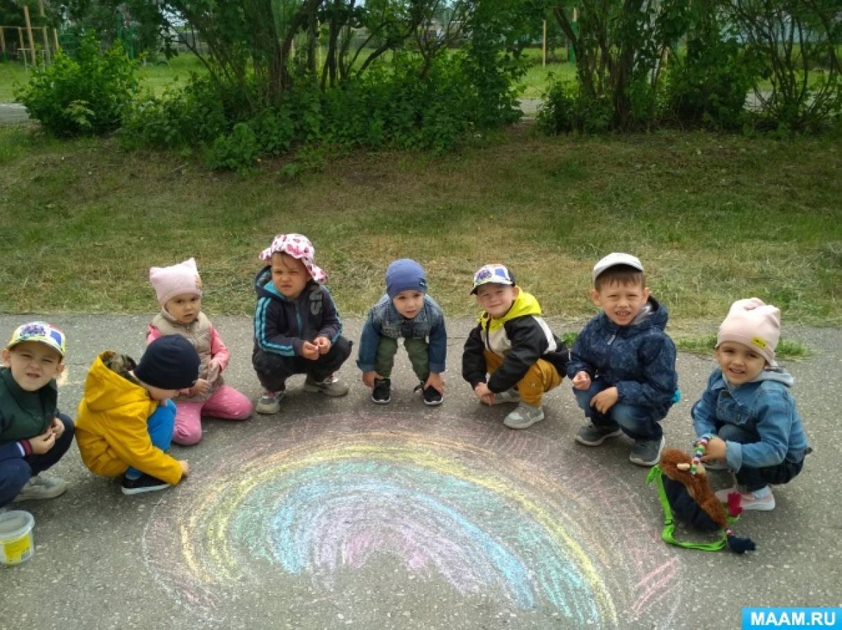 Картинки на асфальте в детском саду