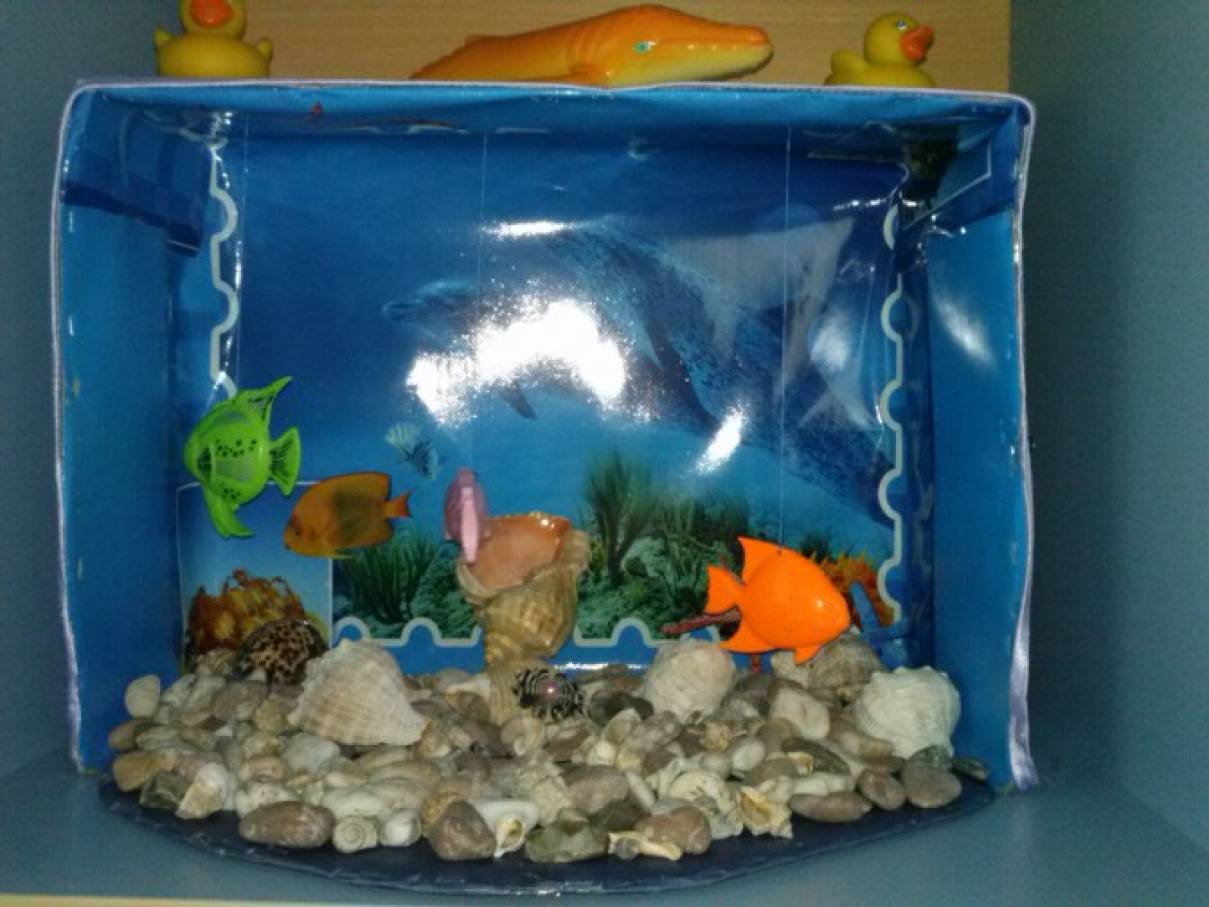 DIY #151 Открытка аквариум своими руками Очень оригинальная и необычная открытка с гелем
