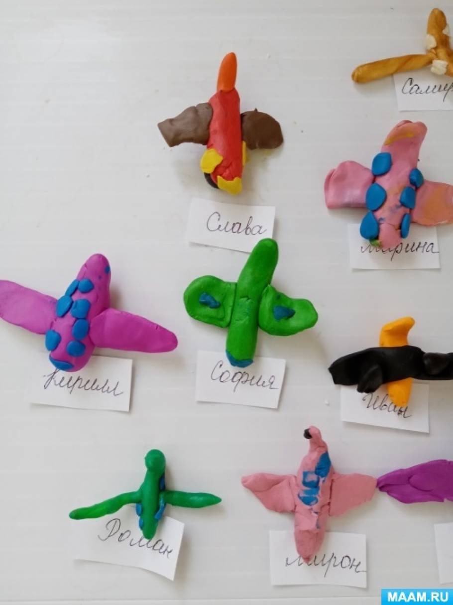 Картинки самолет из пластилина для детей