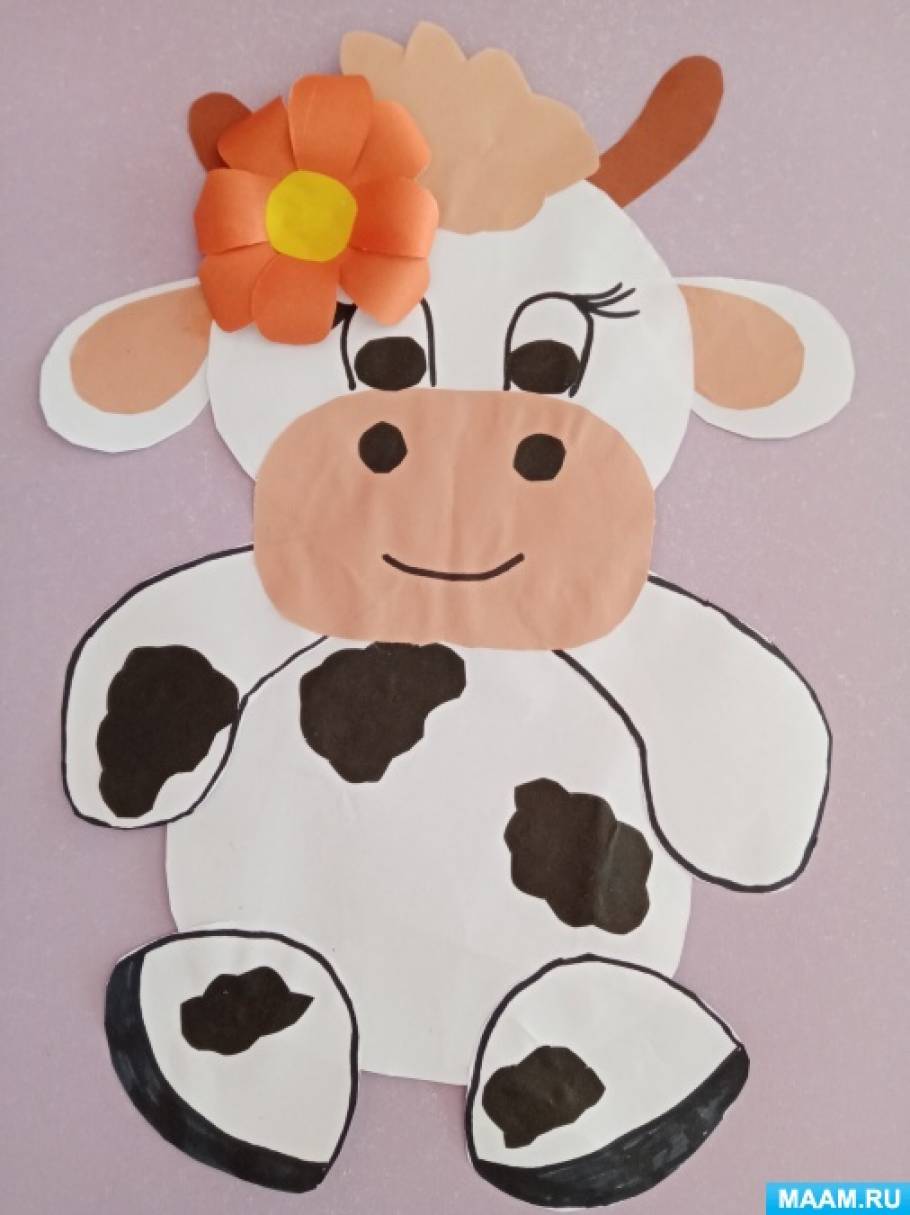Корова из бумаги своими руками для детей пошагово с фото