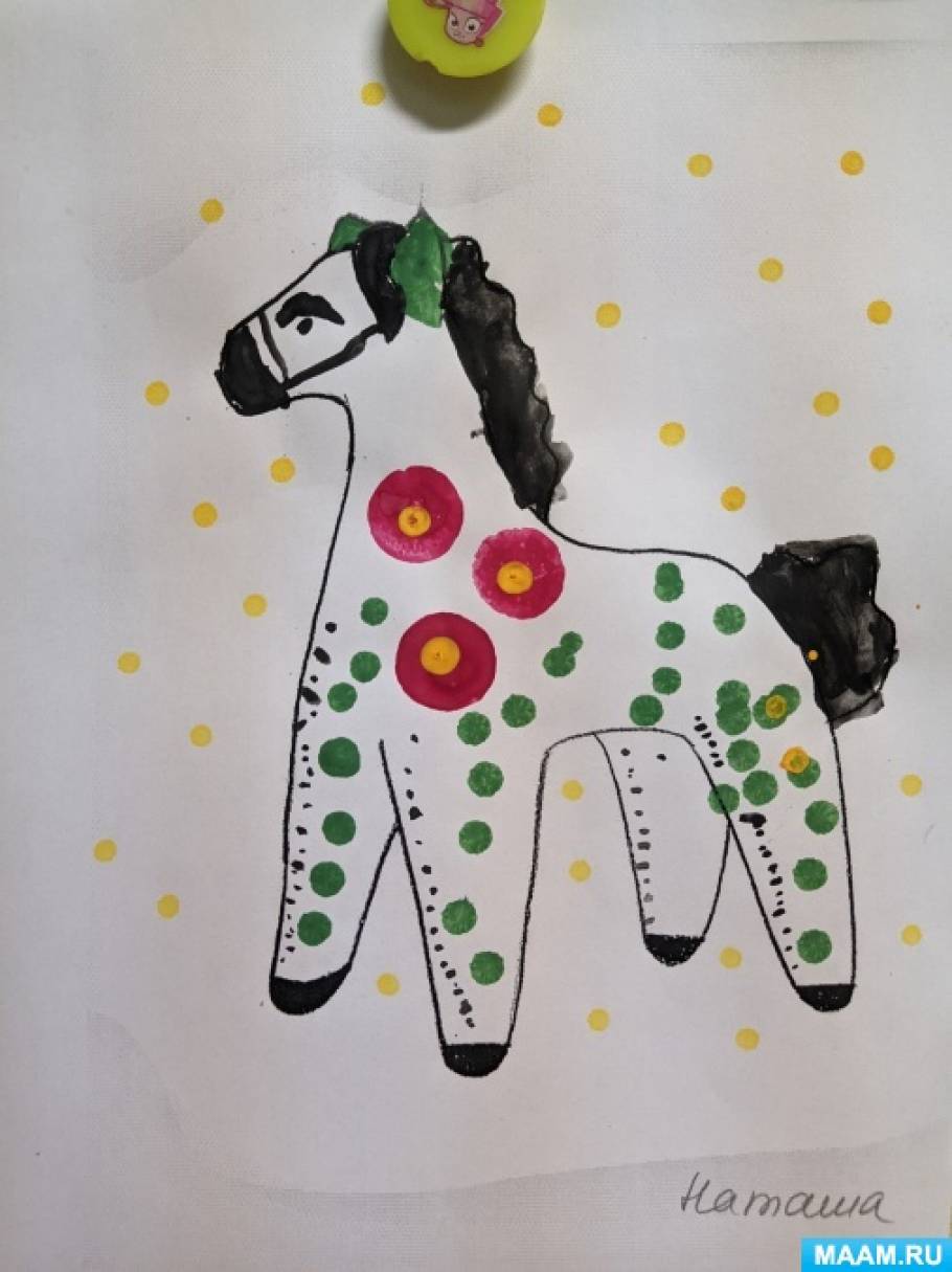 Дымковская игрушка рисунок лошадка раскраска (49 фото)