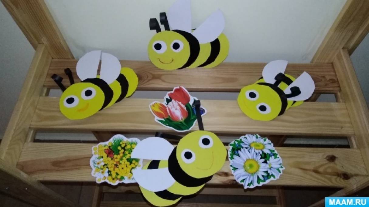 «Пчелка» — легкая поделка из бумаги для малышей