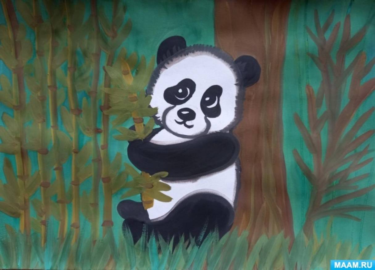 Как нарисовать панду карандашом поэтапно ❤