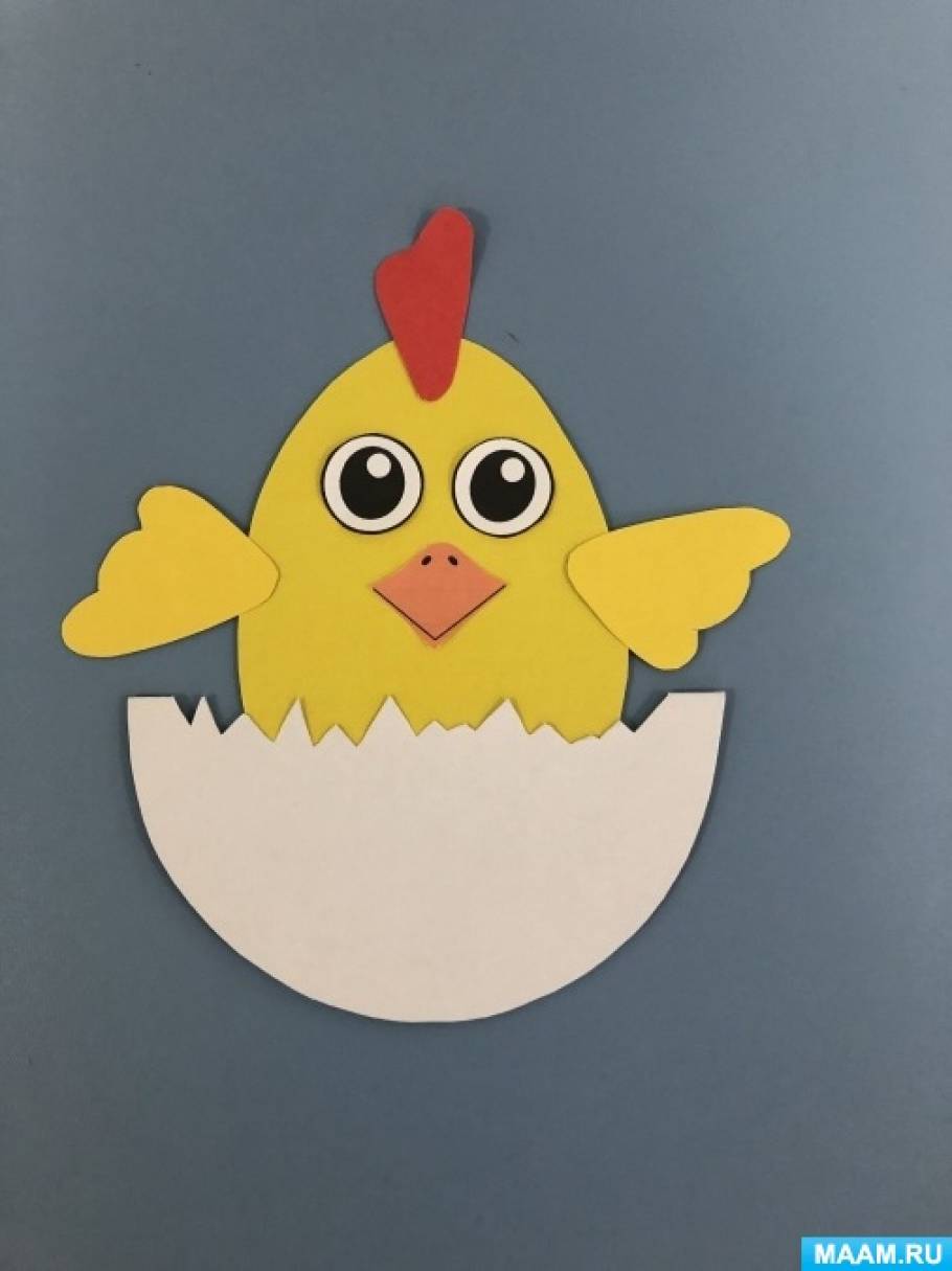 Цыпленок из бумаги: простая детская пасхальная поделка