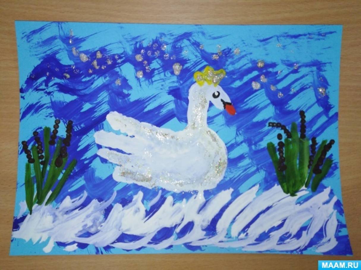 Картинки лебеди на озере аппликация (69 фото)