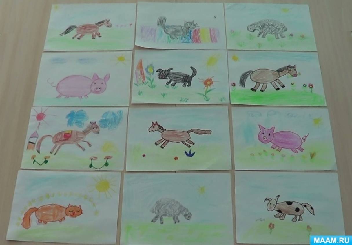 Раскраски для детей домашние животные