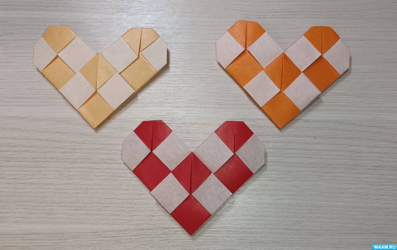 5 идей для оригами: красивое сердечко из бумаги
