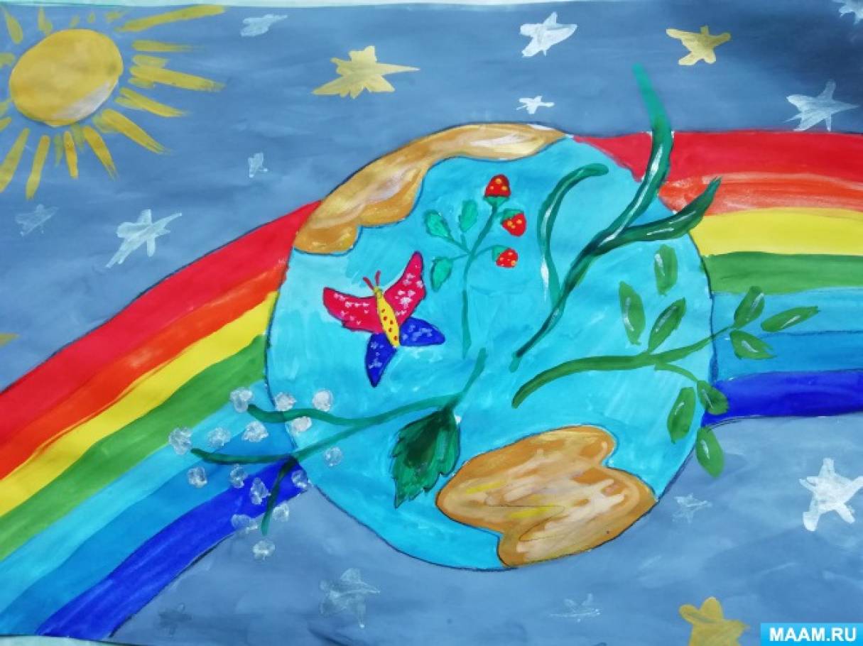 День земли конспект урока. Рисунок на тему Цвети земля. Рисование в старшей группе на тему земля. Рисунок на тему Цветущая Планета. Рисование с детьми на тему Планета земля.