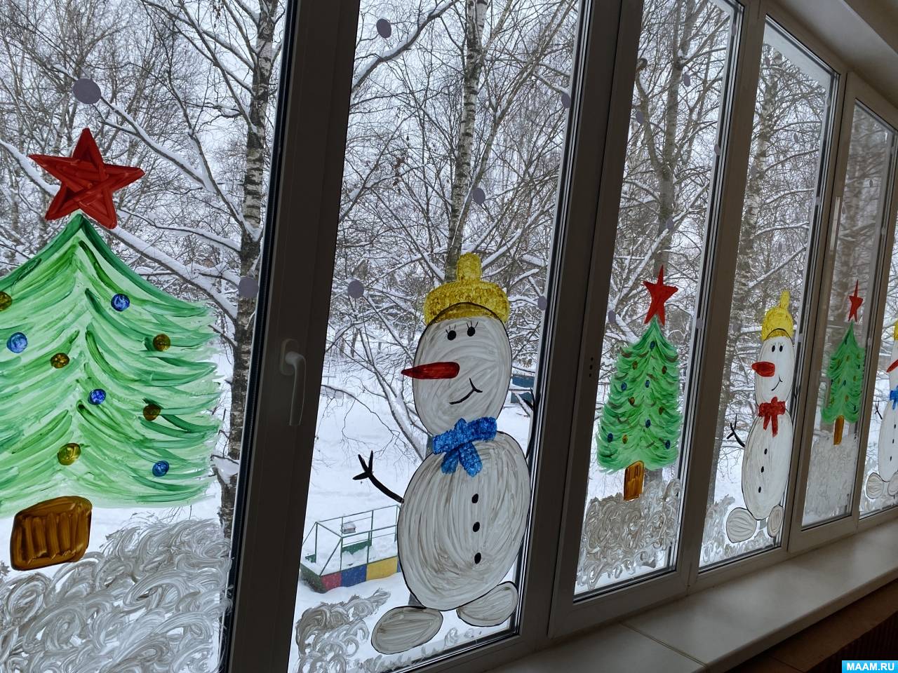 Рисуем на окнах к новому году - Новогодние рисунки на окнах