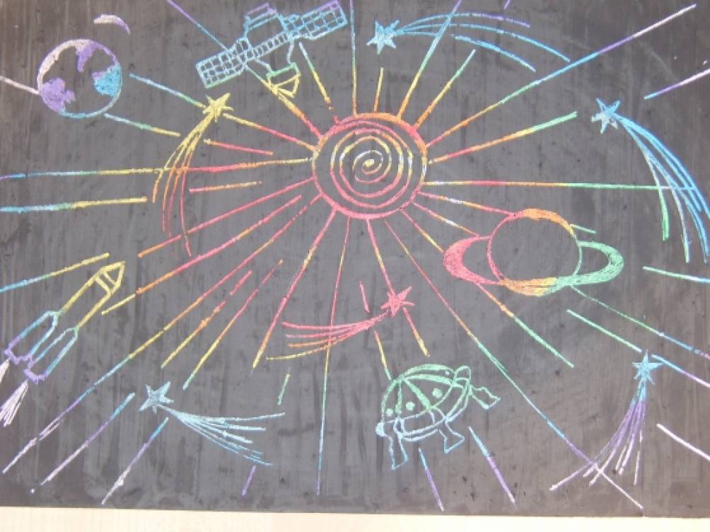 Занятие по нетрадиционной технике рисования граттаж в подготовительной группе ДОУ на тему: Космос